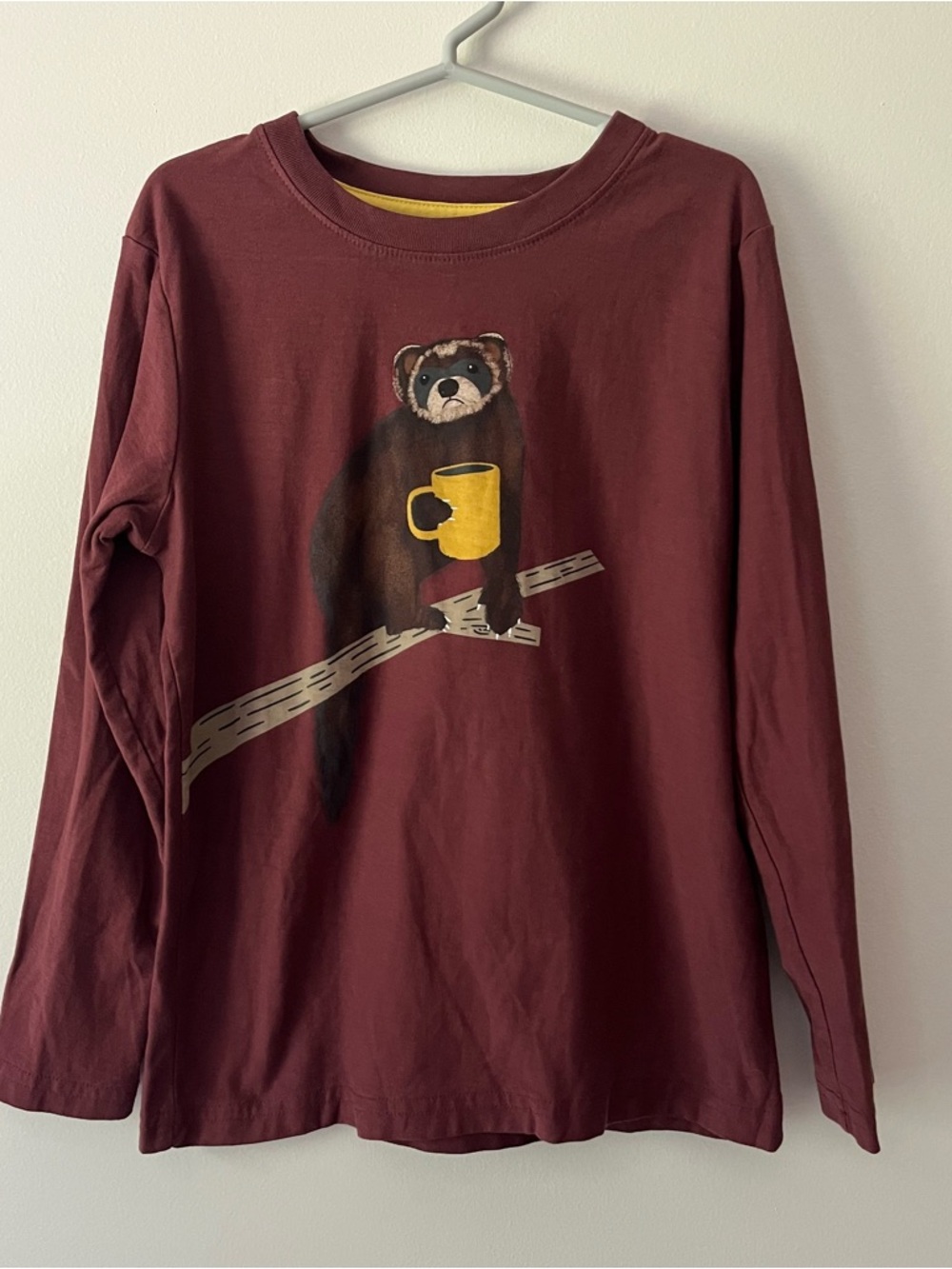 Boys Tea Collection Red Panda Long-Sleeve Shirt 7 Burgundy